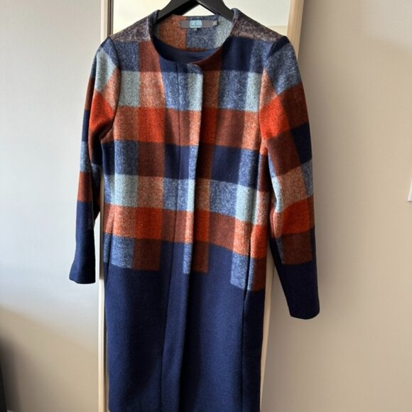Eva Franco Plaid Coat - Picture 1 of 2